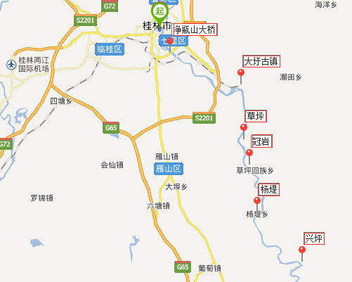 桂林徒步到阳朔路线图
