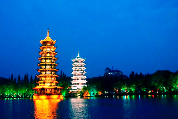 桂林市区的美丽夜景